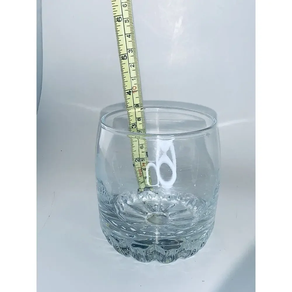 Crown Royal Old Fashioned Rocks Lowball Glass Etched Logo Label Made in Turkey